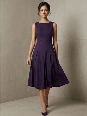 RONEN CHEN PURPLE FIT & FLARE DATE NIGHT CHURCH DRESS SZ 1 / US SZ 6 $340